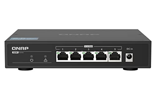 Qnap QSW-1105-5T 5 Port 2,5 Gbps Auto Negotiation (2,5 G/1 G/100 M), Unmanaged Switch