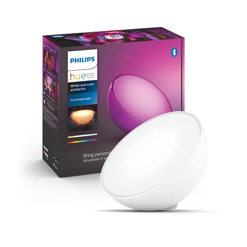 Philips Hue White & Color Ambiance Go Tischleuchte weiß 370lm, dimmbar, 16 Mio. Farben, steuerbar...