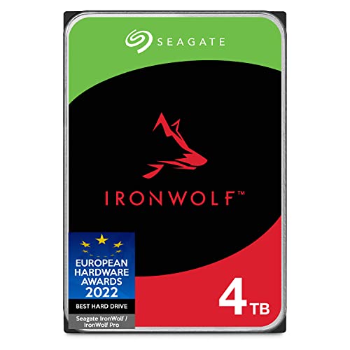 Seagate IronWolf 4 TB interne Festplatte, NAS HDD, 3.5 Zoll, 5900 U/Min, CMR, 64 MB Cache, SATA 6...