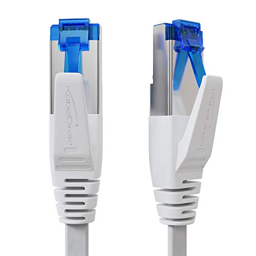 KabelDirekt – 10 m – Flaches Ethernet-Kabel & LAN-Kabel & Netzwerkkabel (Cat7, 10 Gbit/s,...