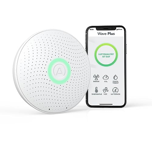 Airthings 2930 Wave Plus – Radon- und Luftqualität-Messgerät zur Überwachung von Radon,...