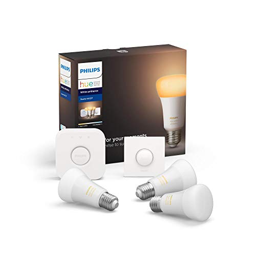Philips Hue White Ambience E27 LED 3-er Starter Set, dimmbar, alle Weißschattierungen, steuerbar...