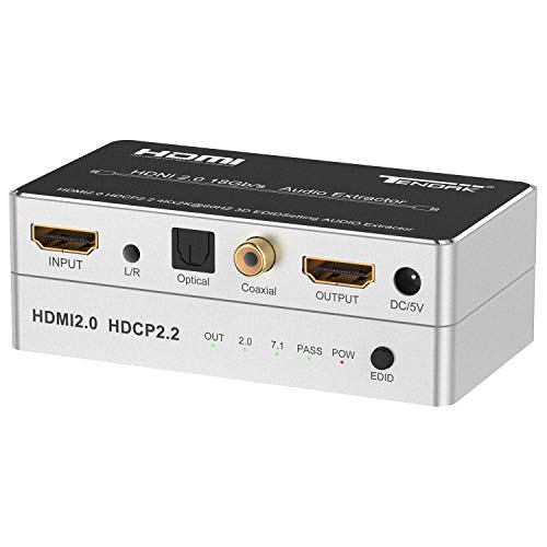 Tendak HDMI 2.0 Audio Extraktor, HDMI Audio Splitter 4K HDMI zu Optisch Spdif Toslink Coaxial und...