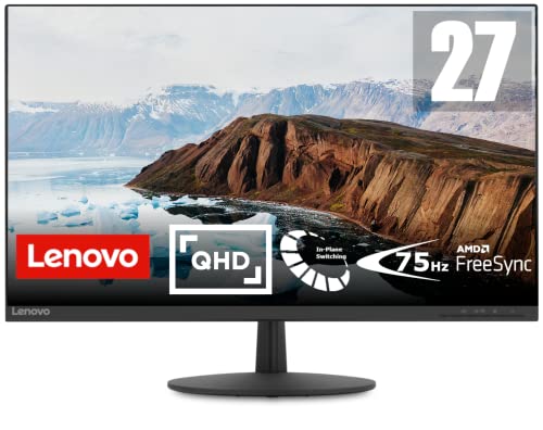 Lenovo L27q-30 68,58 cm (27 Zoll, 2560x1440, WQHD, 75Hz, WideView, entspiegelt) Monitor (HDMI,...