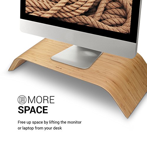 kalibri Bildschirm Holzständer TV Ständer - Computer Tisch Schreibtisch Aufsatz Monitorständer...